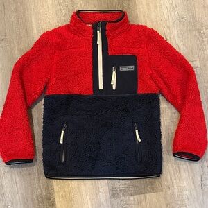 Vineyard Vines Red and Navy Blue Kids Fleece - Size 7